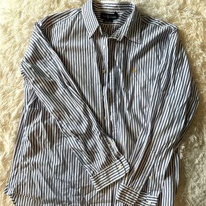 LIKE NEW Ralph Lauren Classic Fit Oxford Men’s XL Striped Shirt with Logo